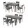 Gardeon 5-Piece Extendable Outdoor Dining Set - Black Aluminium, Seats 4-6, Weather-Resistant Cushions, Easy Assembly