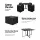 Gardeon Outdoor Dining Set - 5 Piece Black Wicker, Steel Frame, Glass Table, Cushioned Chairs, Water-Resistant Covers