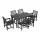 Gardeon 7 Piece Outdoor Dining Set HDPE Table and Chairs, Black, 156cm Table, Garden Furniture