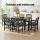 Gardeon 7 Piece Outdoor Dining Set HDPE Table and Chairs, Black, 156cm Table, Garden Furniture