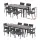 Gardeon 9PCS Outdoor Dining Set - Extendable Aluminium Table & Chairs, Seats 8, Black with Grey Cushions, Patio Ready