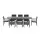 Gardeon 9PCS Outdoor Dining Set - Extendable Aluminium Table & Chairs, Seats 8, Black with Grey Cushions, Patio Ready