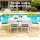 Gardeon 9-Piece Outdoor Dining Set with Extendable Aluminium Table, 8 Chairs and Grey Cushions White