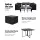 Gardeon 9-Piece Black Wicker Outdoor Dining Set: Steel Frame, Glass Table, Waterproof Cushions for Patio
