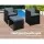 Gardeon 9-Piece Black Wicker Outdoor Dining Set: Steel Frame, Glass Table, Waterproof Cushions for Patio