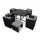 Gardeon 9-Piece Black Wicker Outdoor Dining Set: Steel Frame, Glass Table, Waterproof Cushions for Patio