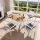 Gardeon 5 Piece Outdoor Dining Set Round WPC Tabletop Aluminium Frame with 4 Stackable Chairs and Cushions