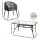 Gardeon 5PC Black Outdoor Dining Set - Steel Frame, Tempered Glass Table, All-Weather Wicker Chairs, Indoor/Outdoor Use