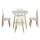 Keezi 5PCS Kids Table and Chairs Set - White MDF & Pine, Creative Shapes, Safe & Durable for Play, Study, and Meals