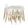 Keezi 5PCS Kids Table and Chairs Set - White MDF & Pine, Creative Shapes, Safe & Durable for Play, Study, and Meals