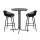 Gardeon 3PC Outdoor Bar Set - Black Steel & MDF Table, Polypropylene Bar Stools, Weather-Resistant Patio Furniture Set