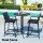 Gardeon 3PC Outdoor Bar Set: Black Steel & MDF Table with High-Back Textilene Chairs, Weather-Resistant Patio Bistro Set