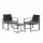 Gardeon 3PC Outdoor Bistro Set: Handwoven PE Rattan, Steel Frame, Tempered Glass Table, Weather-Resistant, Black