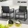 Gardeon 3PC Outdoor Bistro Set: Handwoven PE Rattan, Steel Frame, Tempered Glass Table, Weather-Resistant, Black
