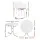 Gardeon 5-Piece Outdoor Dining Set with 80cm Foldable Table and 4 Lightweight PP Chairs White Patio Garden