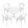 Gardeon 5-Piece Outdoor Dining Set with 80cm Folding Table and Stackable Chairs White Patio Furniture Seats 4