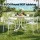 Gardeon 5-Piece Outdoor Dining Set with 80cm Folding Table and Stackable Chairs White Patio Furniture Seats 4