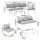 Gardeon 4-Seater Outdoor Aluminium Sofa Set with Coffee Table Grey UV Water Resistant Cushions 10cm High-Density