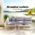 Gardeon 4-Seater Outdoor Aluminium Sofa Set with Coffee Table Grey UV Water Resistant Cushions 10cm High-Density