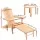 Gardeon 3PC Adirondack Outdoor Set: Hemlock Wood Chairs with Slide-Out Ottoman & Table, Foldable for Patio or Beach