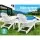 Gardeon 3PC Adirondack Outdoor Lounge Set - White, Hemlock Wood, Foldable, with Ottoman & Table, Eco-Friendly Paint