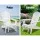 Gardeon 3PC Adirondack Outdoor Lounge Set - White, Hemlock Wood, Foldable, with Ottoman & Table, Eco-Friendly Paint