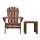 Gardeon 3PC Adirondack Set: Foldable Fir Wood Chairs & Table, Eco-Friendly Brown Finish, High Back, Wide Armrests