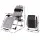 Gardeon Sun Lounge Folding Zero Gravity Chair, Steel Frame, Textilene Seat, Adjustable Recline, Cup Holder, Black