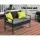 Gardeon Outdoor Wicker Sofa Set: 4-Seater, UV-Resistant, Lime Green Cushions, Glass Table, Bonus Beige Covers