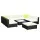 Gardeon 10-Piece Outdoor Sofa Set, Wicker, UV-Resistant, 9-Seater, Black Frame, Beige Cushions, Tempered Glass Table