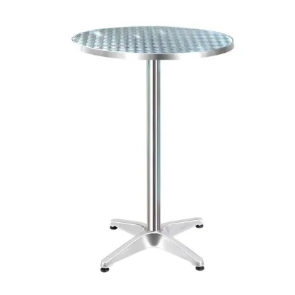 Gardeon Outdoor Adjustable Aluminium Bar Table, 70/110cm, Foldable with Stainless Steel Top and Sturdy Base for Patios