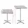 Gardeon Outdoor Bar Table: Adjustable Aluminium, Stainless Steel Top, 70/110cm, Foldable, Sturdy Base, Silver