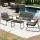 Gardeon 4PCS Outdoor Sofa Set - Durable Steel Frame, Weather-Resistant Textilene, Black Patio Furniture with Glass Table