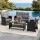 Gardeon 4-Piece Outdoor Sofa Set with Coffee Table, Rattan Furniture, Grey Cushions, Black for Patio and Garden