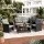Gardeon 4-Piece Outdoor Sofa Set with Coffee Table, Rattan Furniture, Grey Cushions, Black for Patio and Garden