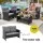 Gardeon 4-Piece Outdoor Sofa Set with Coffee Table, Rattan Furniture, Grey Cushions, Black for Patio and Garden