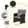 Gardeon 4-Piece Outdoor Sofa Set with Coffee Table, Rattan Furniture, Grey Cushions, Black for Patio and Garden