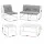 Gardeon 5-Piece Outdoor Sofa Set with Cushions and Glass Tables White Grey