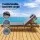 Gardeon 2x Sun Lounge Wooden Lounger: Fir Wood, Adjustable Backrest, Grey Cushions, Wheels, 195cm x 68cm x 89cm