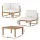 Gardeon 4-Seater Outdoor Wooden Sofa Set Lounge, 5 Piece, Water-Resistant Cushions, Oak Frame, Coffee Table Included