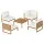 Gardeon 4-Seater Outdoor Wooden Sofa Set Lounge, 5 Piece, Water-Resistant Cushions, Oak Frame, Coffee Table Included