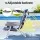 Gardeon Outdoor Beach Chairs Set of 2, Steel Frame, 5-Position Recline, Backpack Cooler, Blue Stripe, 150kg Capacity