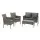 Gardeon 4-Piece Outdoor Sofa Set with Pillows Rattan Furniture Grey Washable Covers Tempered Glass Coffee Table