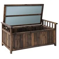 Gardeon Charcoal Wooden Outdoor Storage Bench Box - 160L, Fir Wood, Water-Resistant, Patio Furniture, 106x60x51.5cm