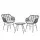 Gardeon 3PC Outdoor Bistro Set: Stylish PE Wicker Chairs, Coffee Table, Weather-Resistant Cushions, Easy Assembly