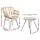 Gardeon 3PC Grey Outdoor Bistro Set - Steel Frame, Weather-Resistant PE Wicker, Cushioned Chairs, Easy Assembly