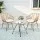 Gardeon 3PC Grey Outdoor Bistro Set - Steel Frame, Weather-Resistant PE Wicker, Cushioned Chairs, Easy Assembly