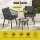 Gardeon 3 Piece Outdoor Bistro Set, Grey PE Wicker Patio Lounge Setting with Cushions, Steel Frame & Glass Table