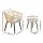 Gardeon 3 Piece Outdoor Bistro Set Natural PE Wicker Patio Furniture with Cushions and Glass Table, 2 Chairs