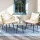 Gardeon 3 Piece Outdoor Bistro Set Natural PE Wicker Patio Furniture with Cushions and Glass Table, 2 Chairs